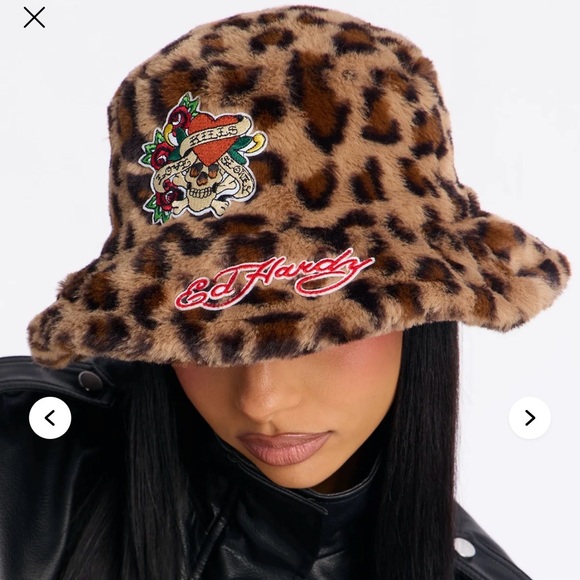 Ed Hardy Furry Leopard Bucket Hat main image 4